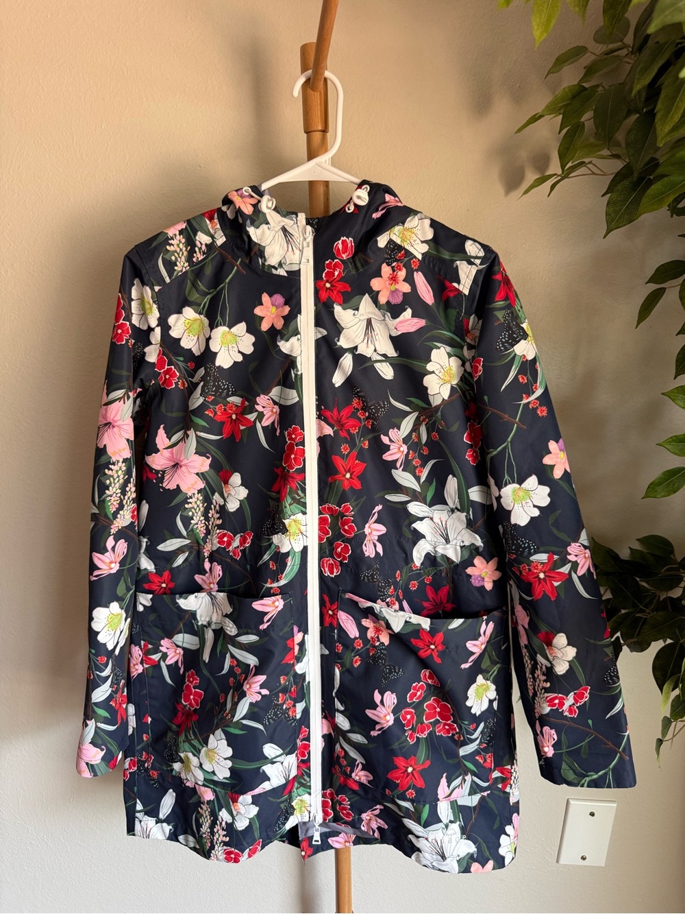 Nuage Floral Waterproof Rain Jacket Women’s Size Small